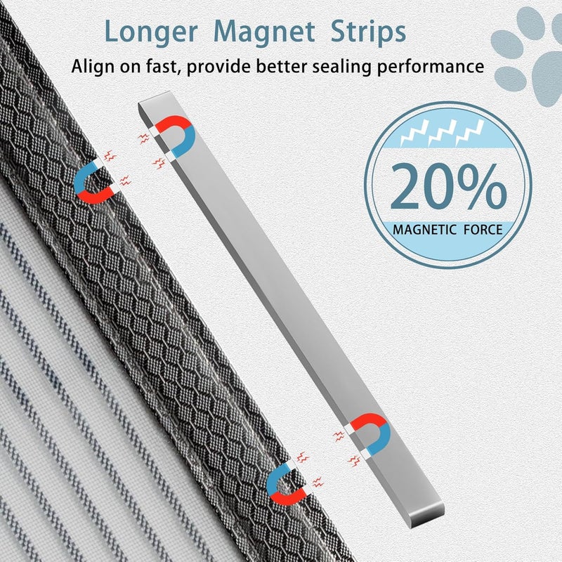CHAGOL Mosquito Proof Dog House Cover with Magnetic Screen Door-Heavy-Duty Mesh Kennel Curtain,Ventilated&Washable Pet Mosquito Screen Door for Kennels,Mosquito Screen Door for Dog House (23.6'' x 17'') - Image 4